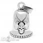 Preview: Totenkopf mit Flügel Biker-Bell aus Edelstahl Winged Skull Ride Bell Glücksglocke